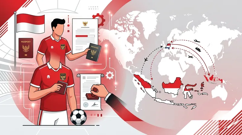 Ilustrasi proses naturalisasi pemain sepak bola Indonesia mulai dari scouting hingga debut resmi di timnas