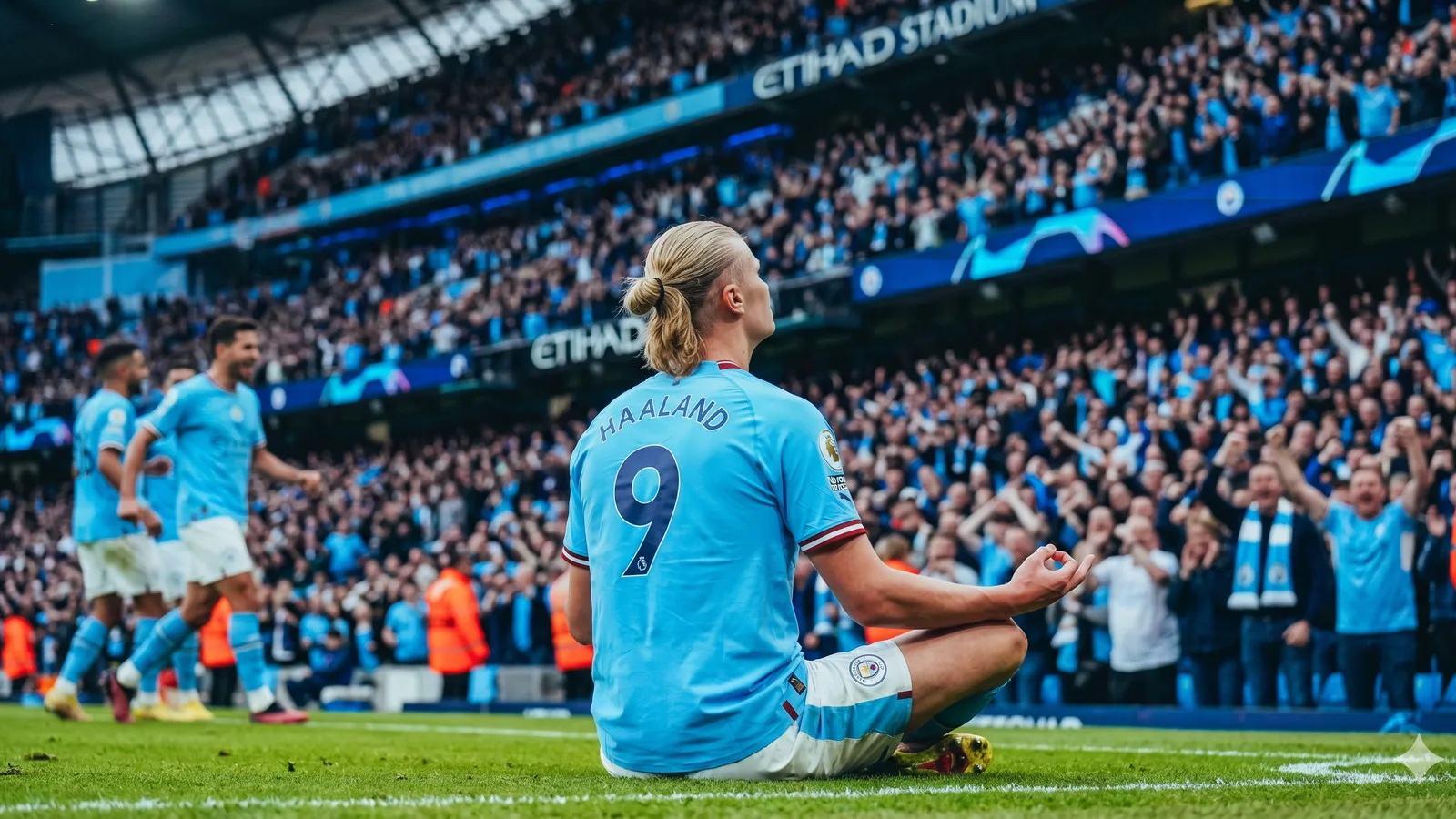 Erling Haaland beraksi di pertandingan