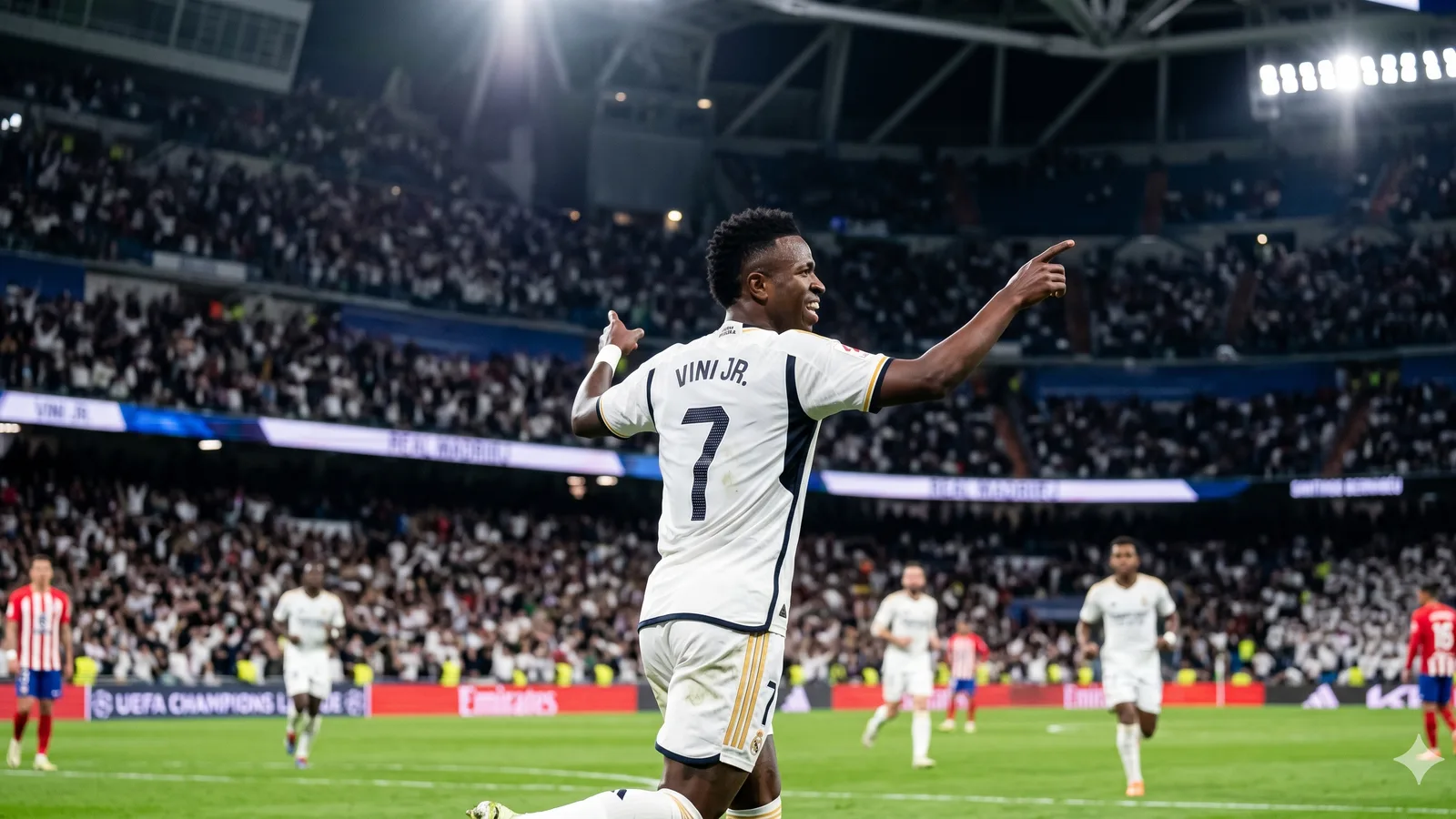 Vinicius Junior beraksi di pertandingan
